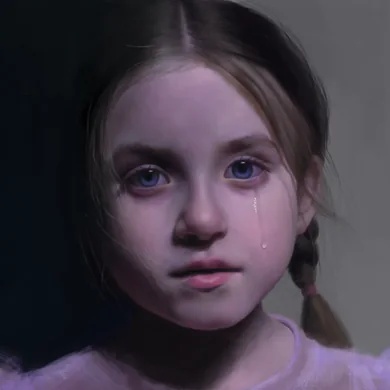 Crying girl portrait