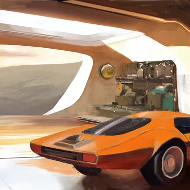 Orange car painting