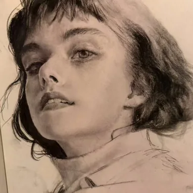 Short hair portrait drawing